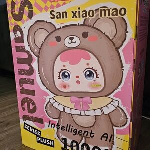 San Xiao Mao Plush Bear Toy - Pink and Brown